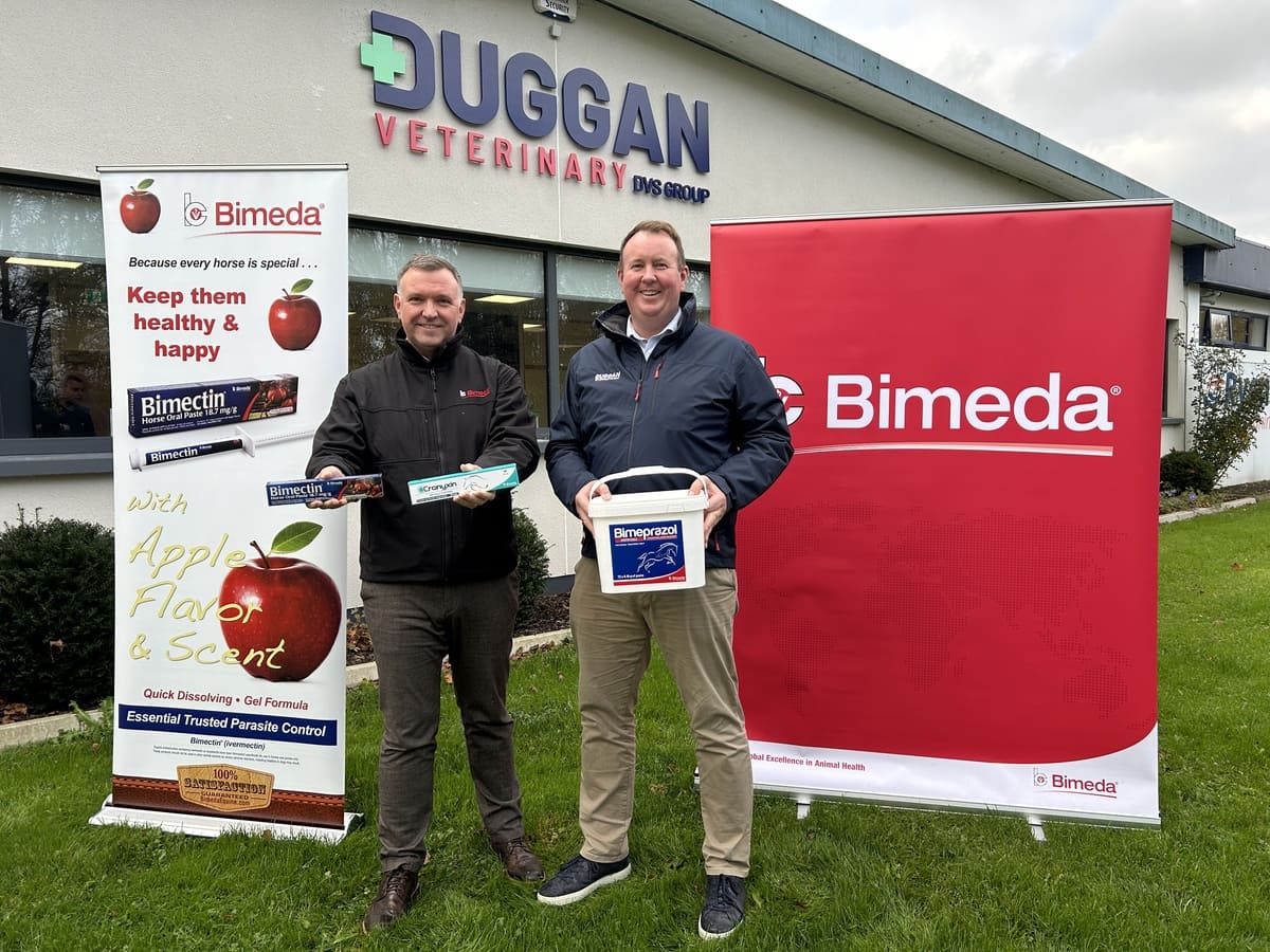 Bimeda Europe CEO, Colin Chapman, and Duggan Veterinary Supplies Manager Director, Donal Duggan